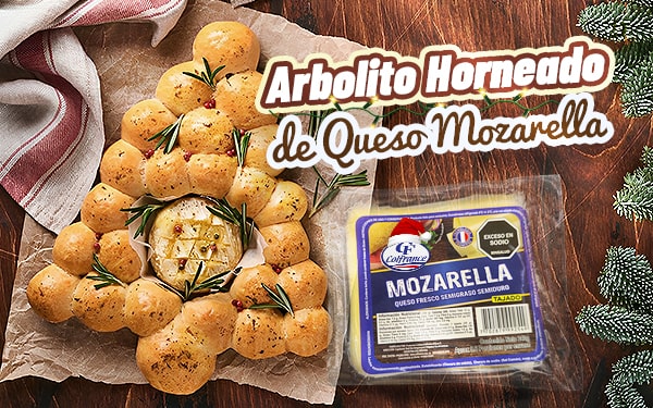 RECETA PARA HACER ARBOLITO HORNEADO DE QUESO MOZARELLA